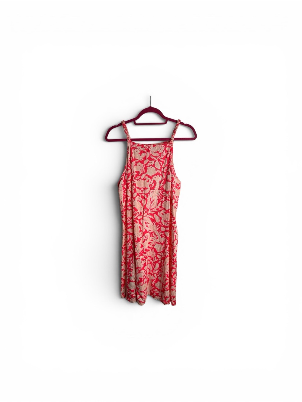 Lilly Pulitzer Women’s XL Kyleigh Dress Coral Crab Print New No Tags 6421